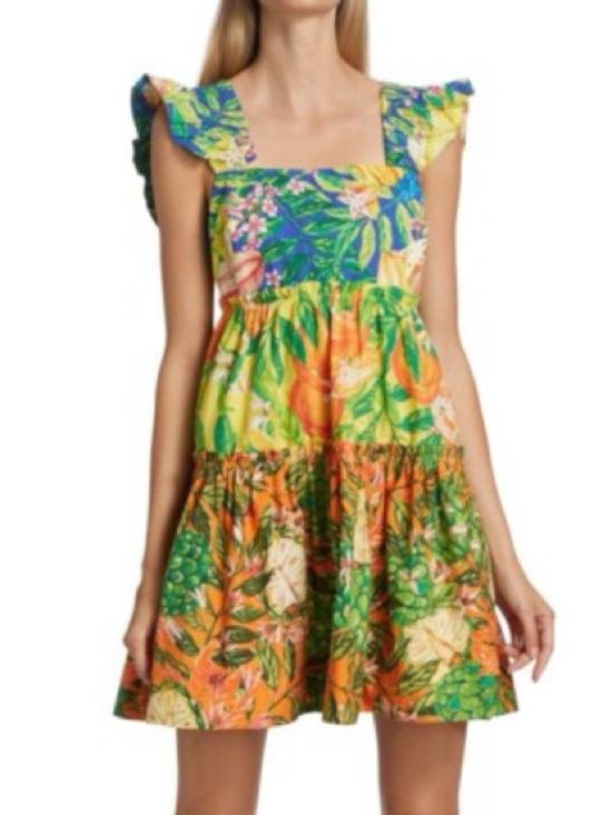 FARM Rio Dresses & Skirts - Farm Rio Caipirinha Tropical Tiered Cotton Minidress Size M